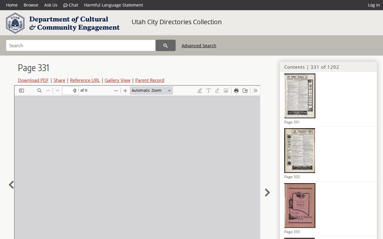Herriman city directory digitized 1919 Utah city directory page with OCR and alphabetical listings