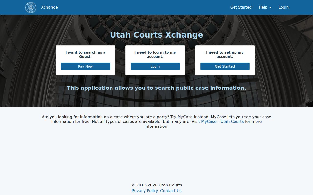 Utah Courts Xchange fields for the Herriman residents directory