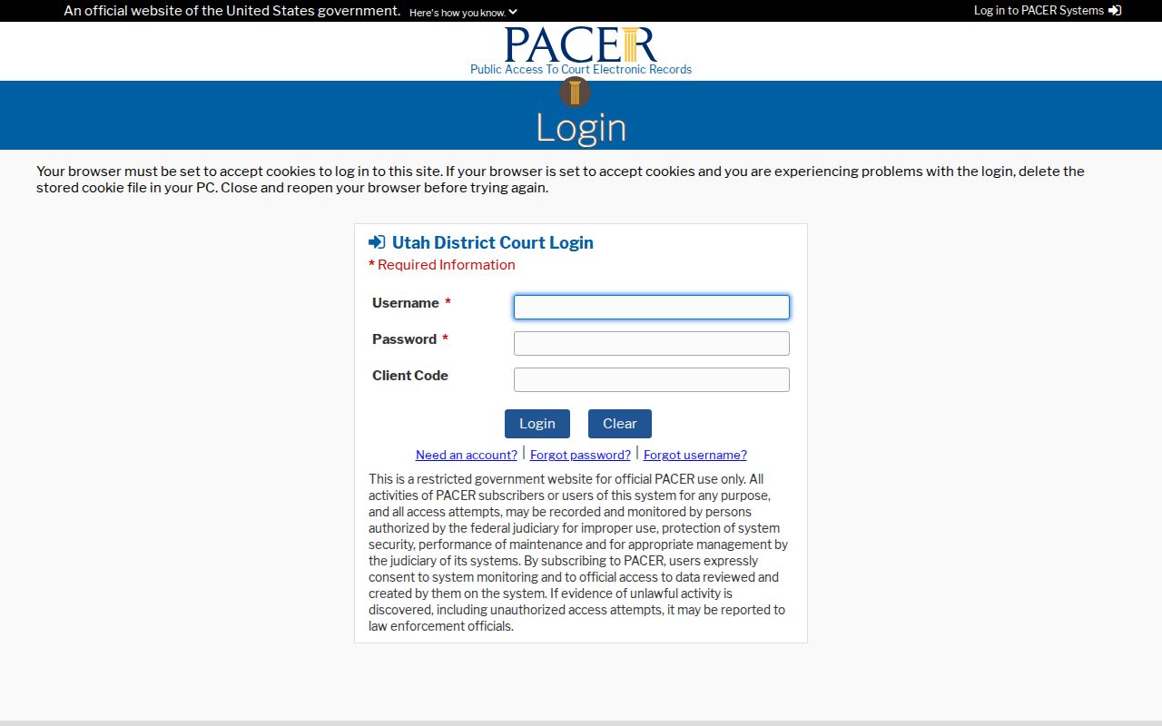 Herriman previous residents District of Utah PACER federal case search