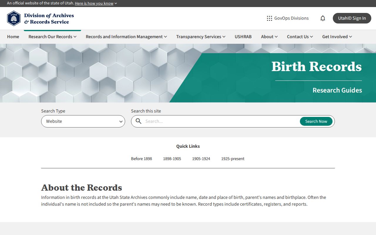 Herriman previous residents Utah State Archives historical birth-record research guide