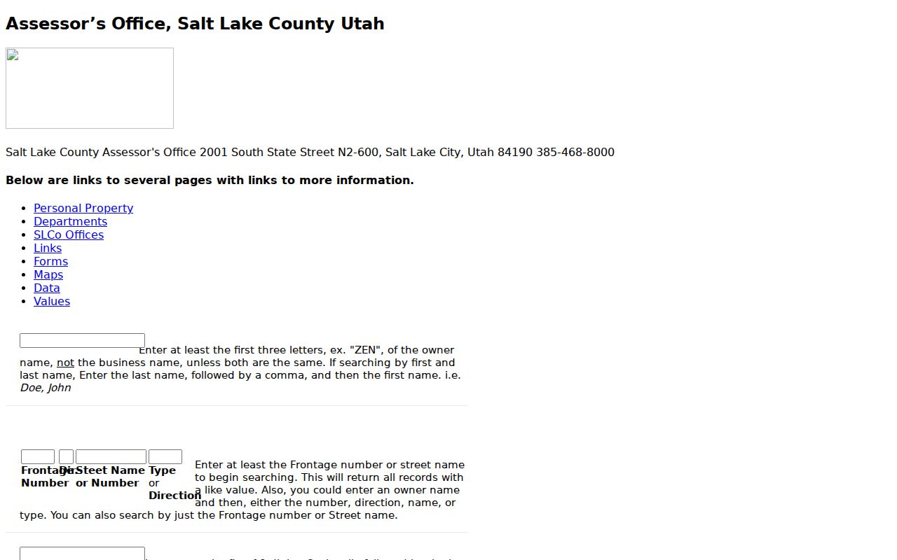 Legacy Salt Lake County Assessor street fields for the Herriman street directory